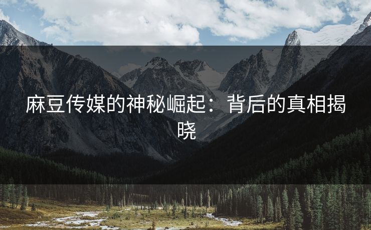 麻豆传媒的神秘崛起：背后的真相揭晓