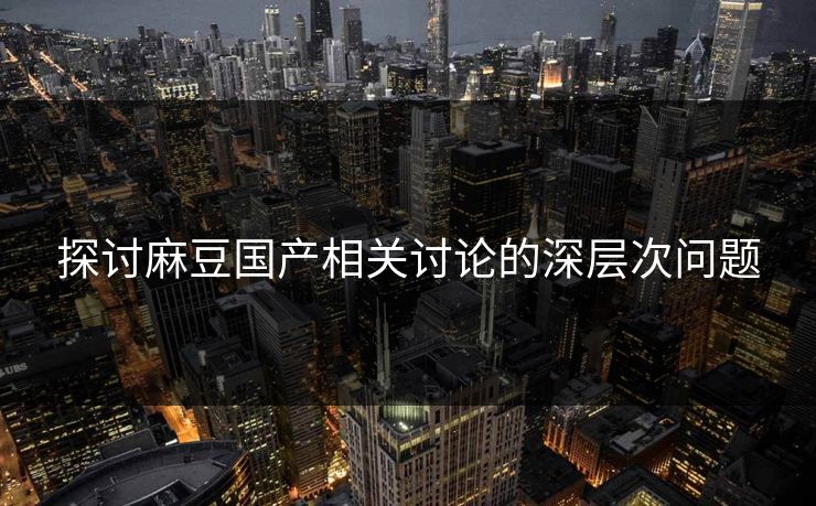 探讨麻豆国产相关讨论的深层次问题