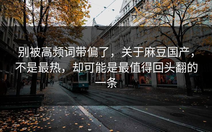 别被高频词带偏了，关于麻豆国产，不是最热，却可能是最值得回头翻的一条